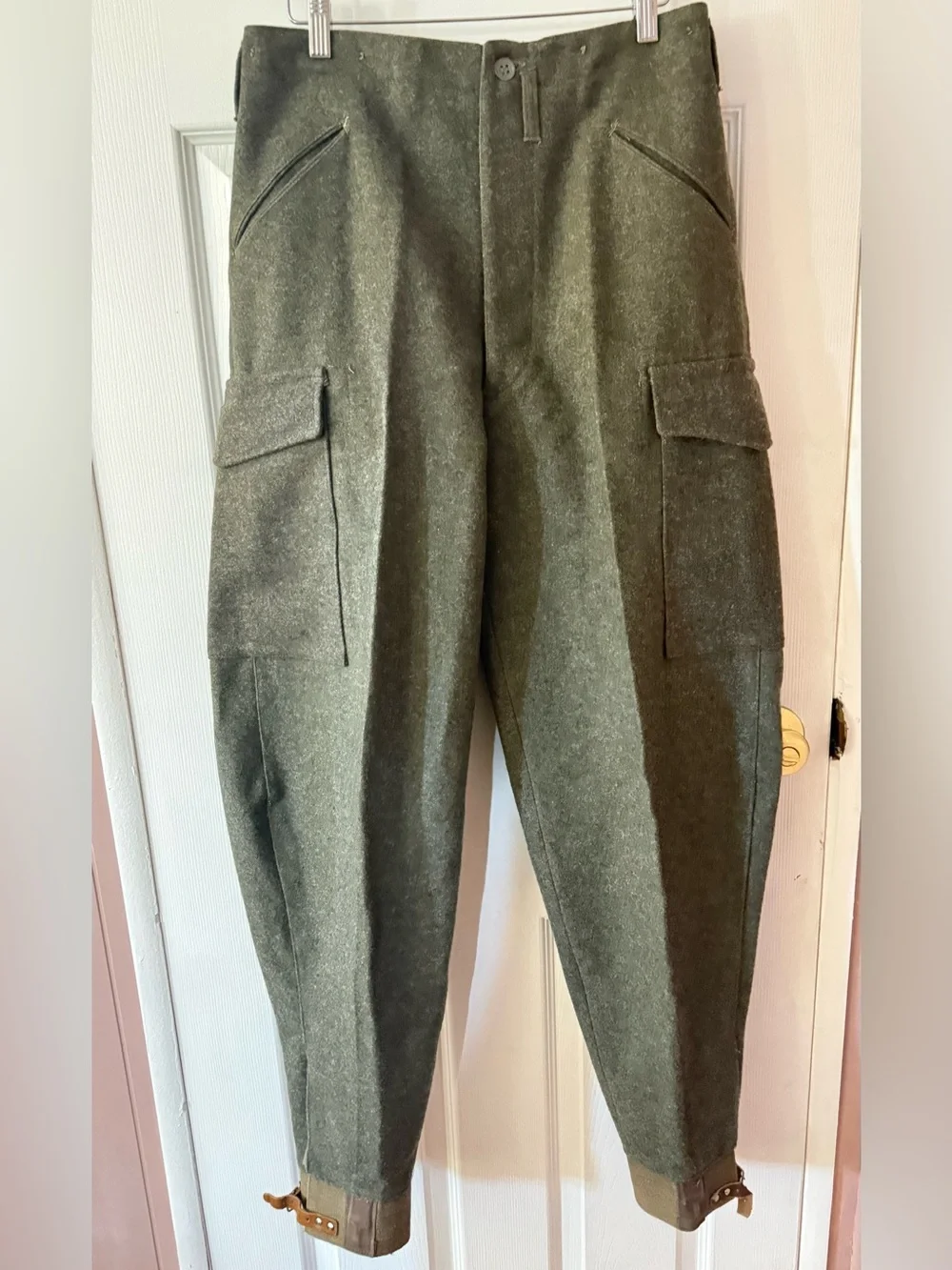 NEW VTG MEN 1944 Swedish Heavy Olive wool military pants 28.5